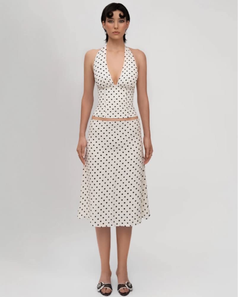 Polka Dot Halter Midi Set - Image 2