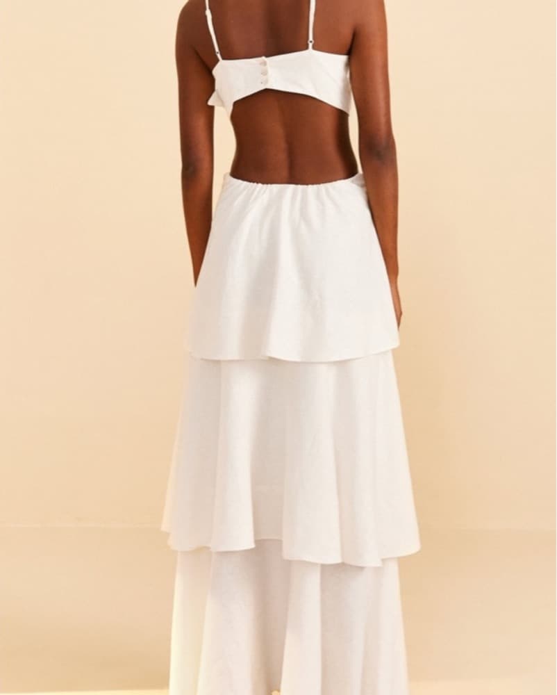Farm Rio White Flower Maxi Dress - Image 2