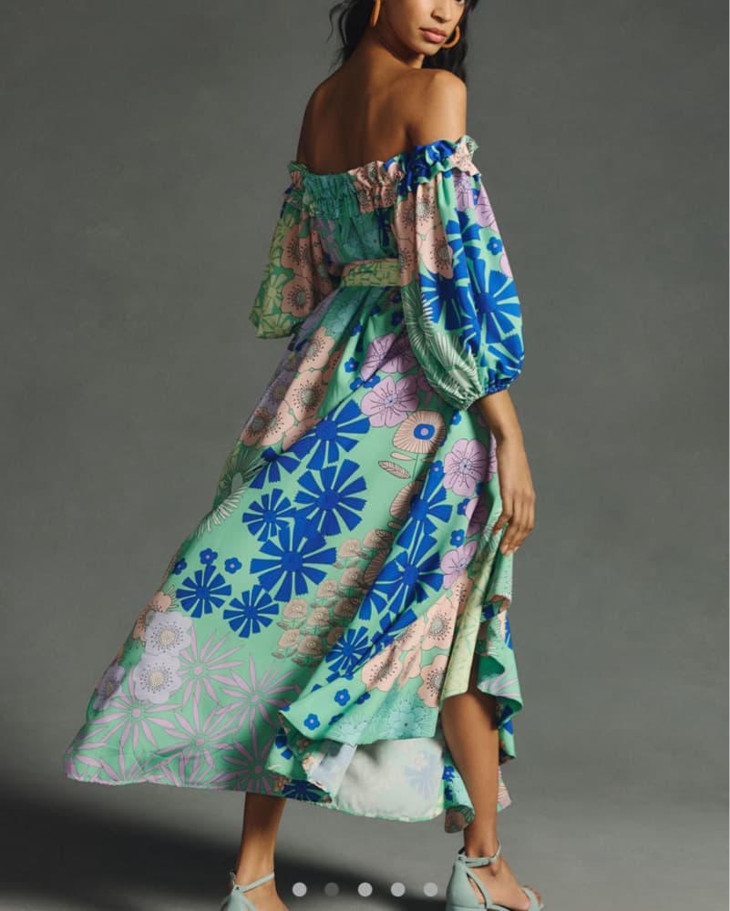 OopsCool Off The Shoulder Printer Dress - Image 2