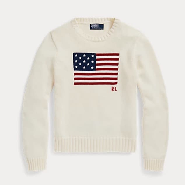 Flag Cotton Crewneck Sweater - Image 1
