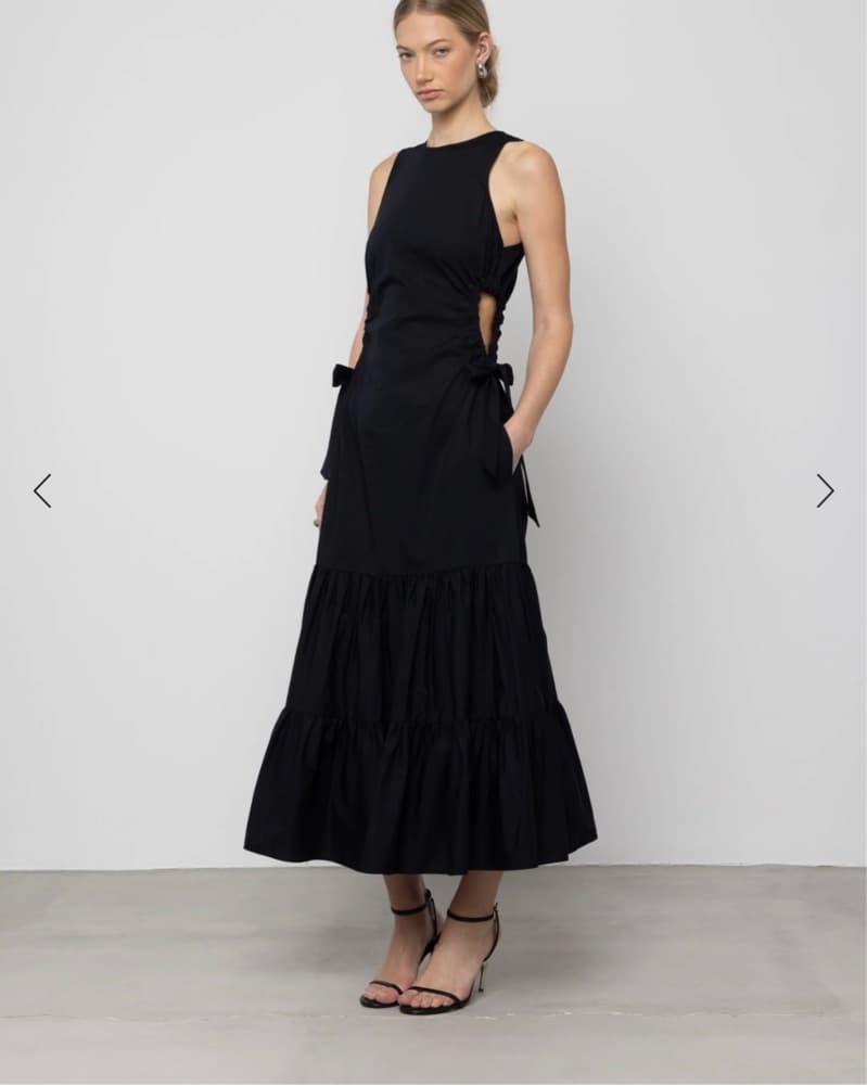 ESTHE TIERED COTTON CUT-OUT MAXI DRESS - Image 1