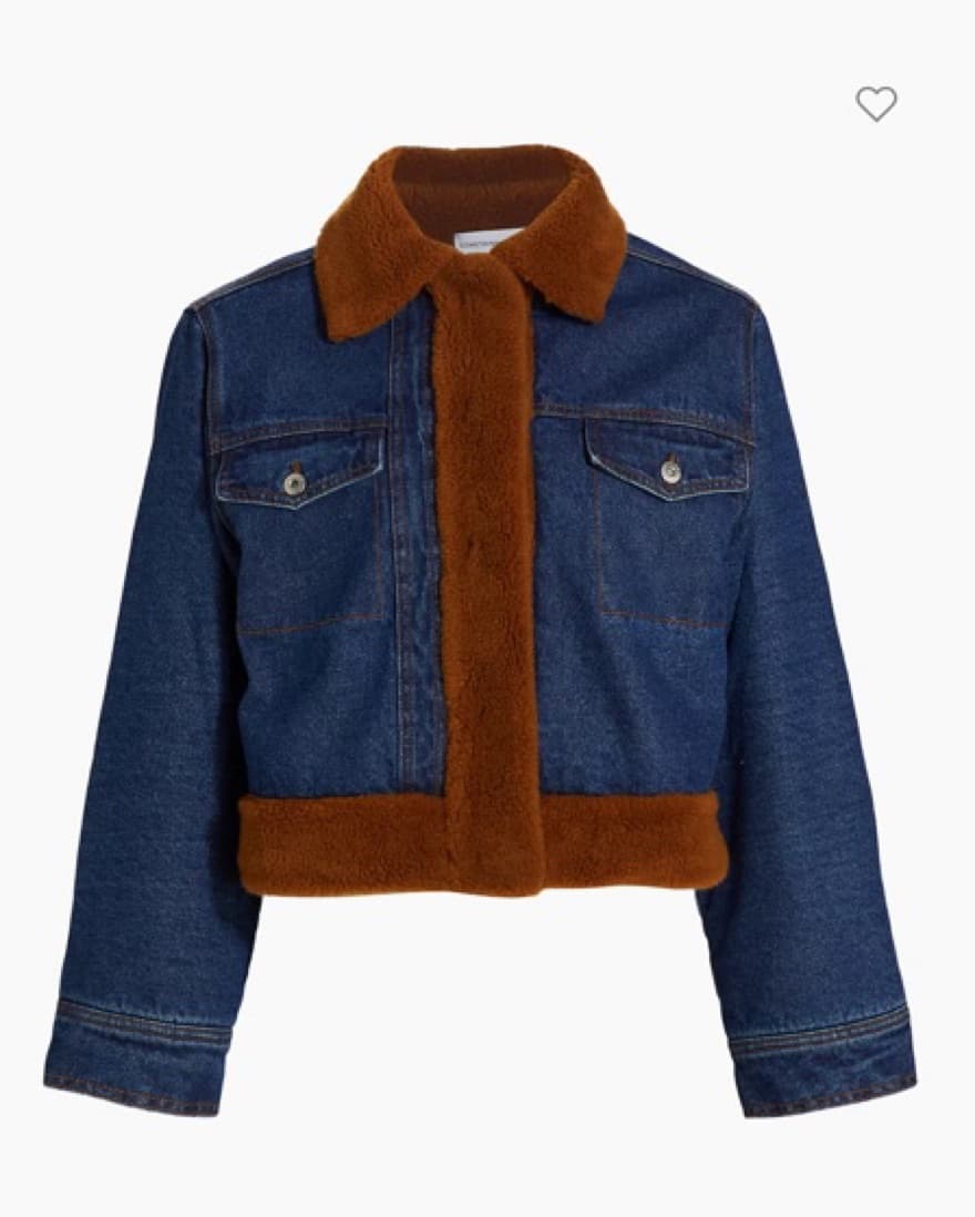 Something Navy Teddy Trucker Jacket - Image 2