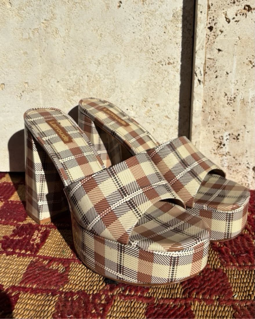 Larroudé Plaid Patent Platforms - Image 2