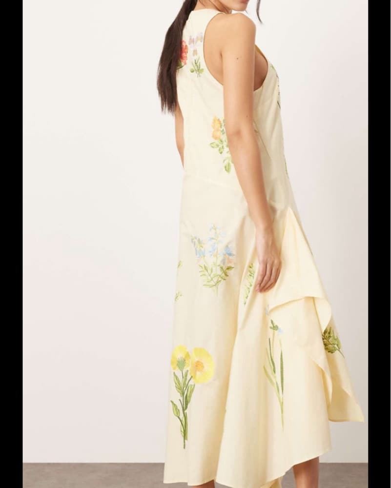 Embroidered Floral Midi Dress - Image 5