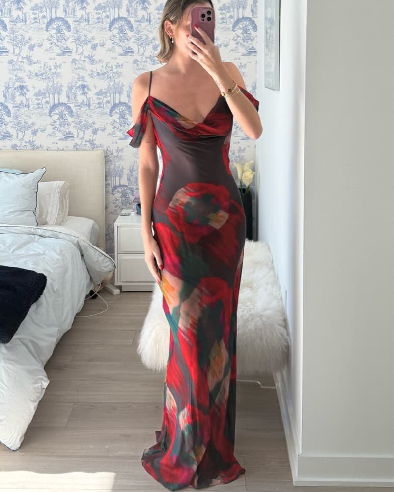 Rat&Boa Sheer Floral Adriana Dress - Image 3