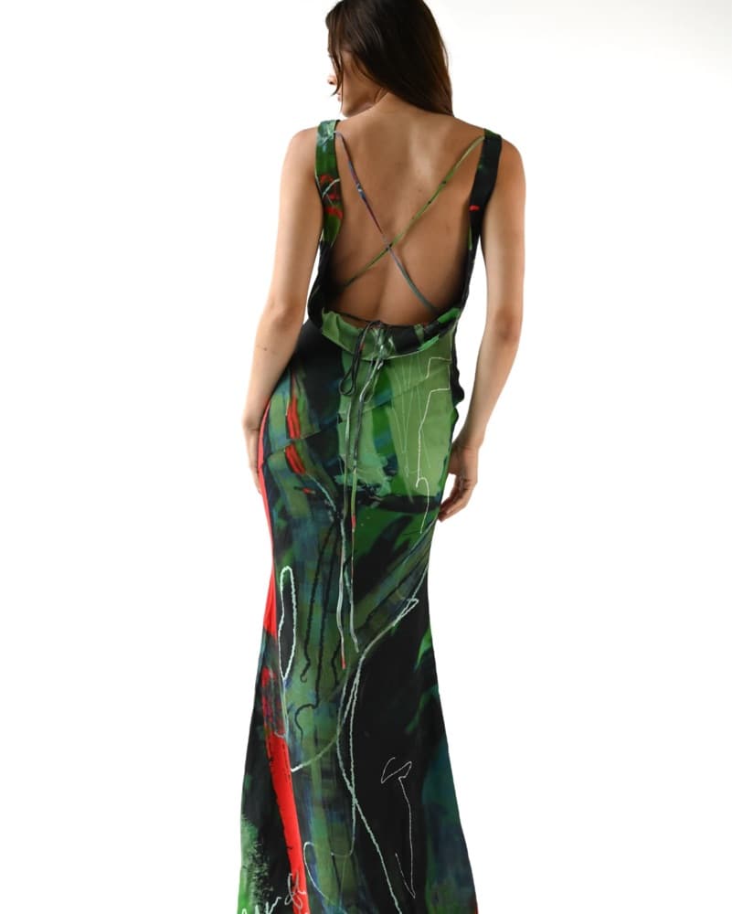 Yellow The Label Rhae Dress In Terrain - Image 2