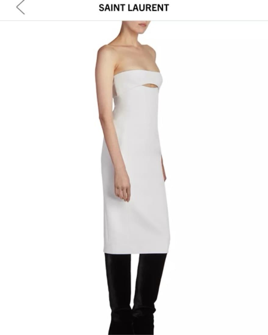 Saint Laurent White Cut Out Dress - Image 5