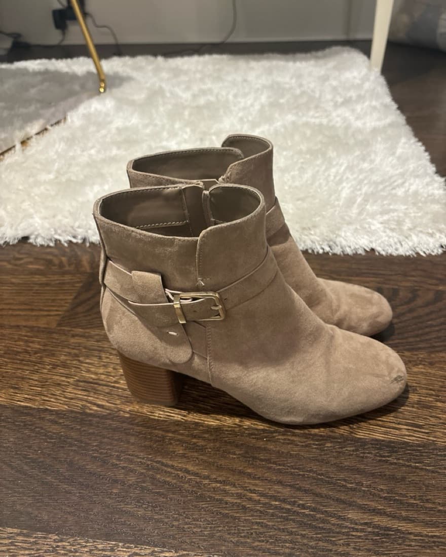 Tan Booties With Buckle - Image 2