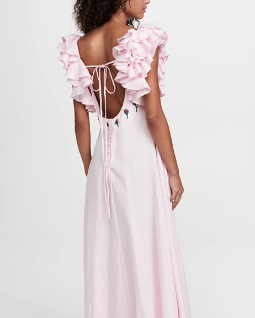 Fanm Mon - DEMRE Linen Ruffled Shoulder - Image 2