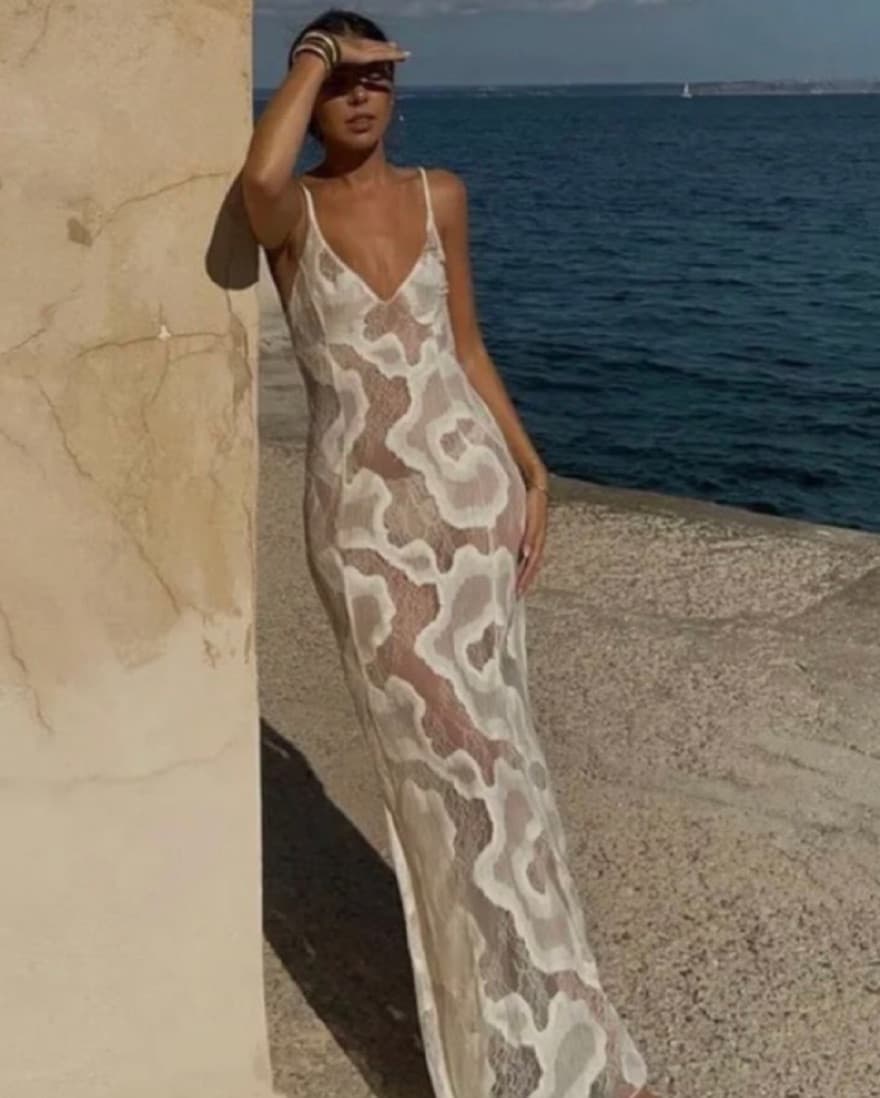 White Mesh Zara Dress - Image 2