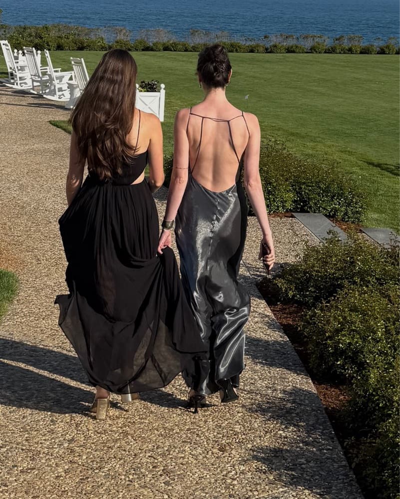 Shimmering Satin Gown with Open Back - Image 2