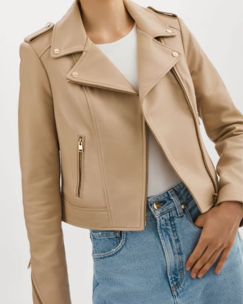 LaMarque tan Leather Biker Jacket - Image 3