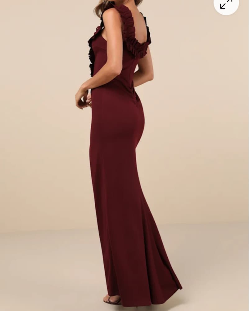 Lulus Burgundy Ruffled Maxi Dress - Image 2