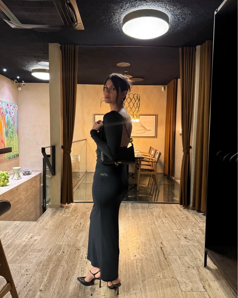 Zara Navy Open Back Dress - Image 1