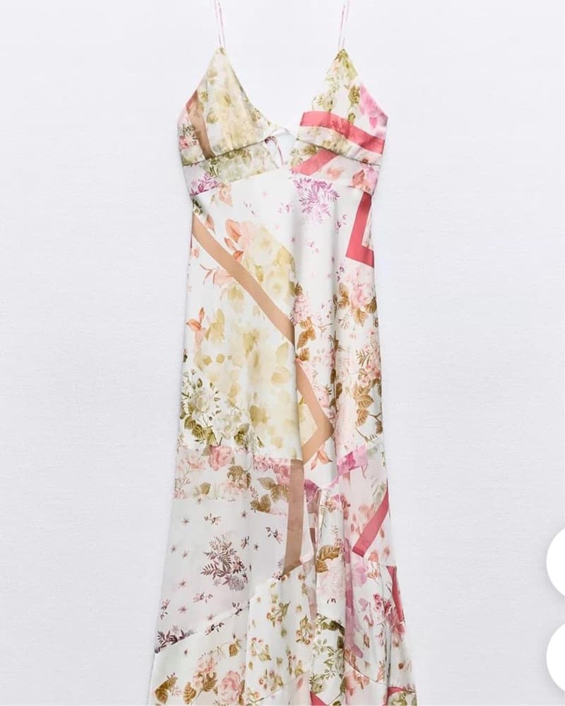 Zara Floral Satin Mixed Pattern Maxi  - Image 2