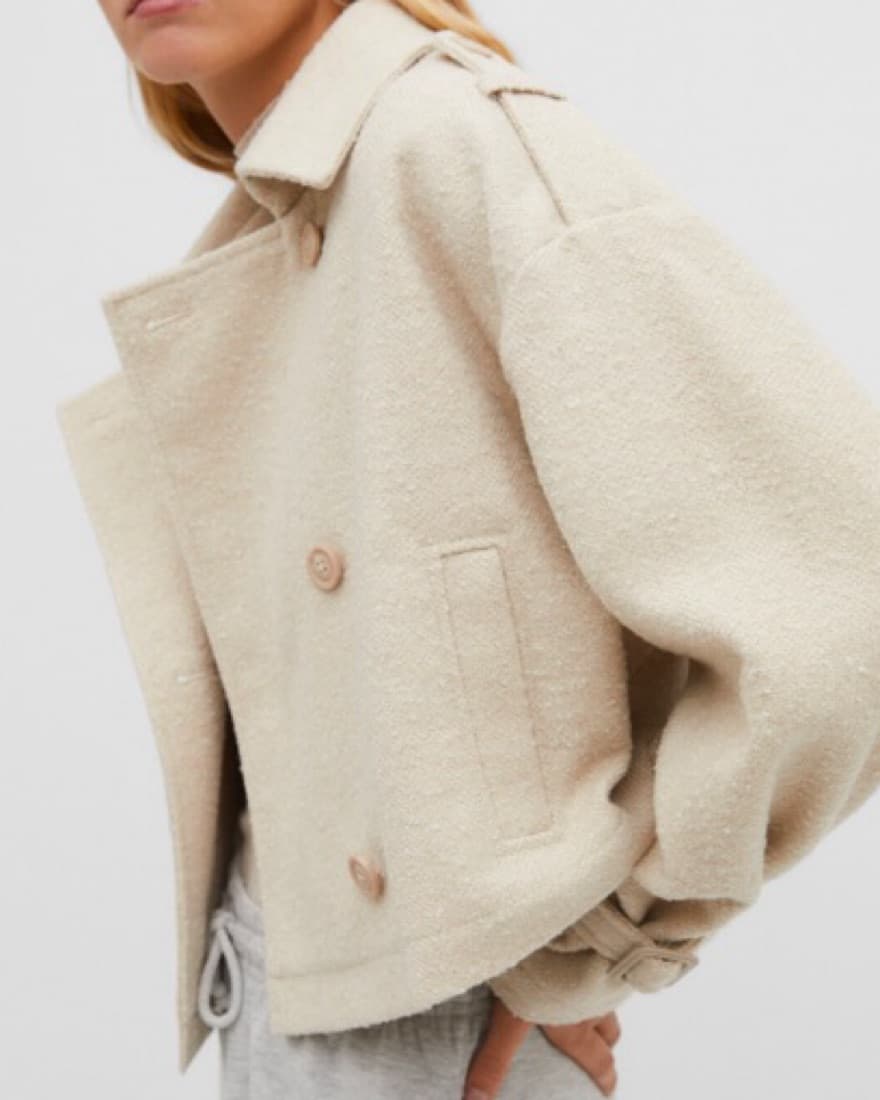 Short Wool Cream Trench - Image 3