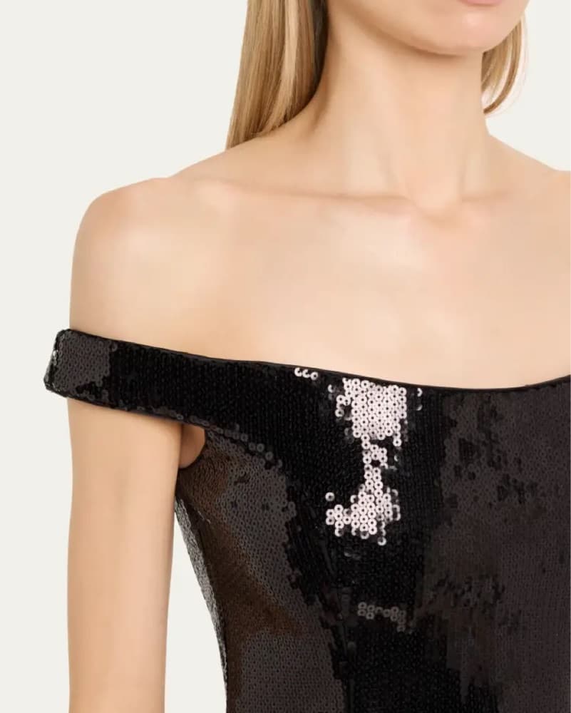 Retrofete Dannie Black Sequin Mini Dress - Image 4