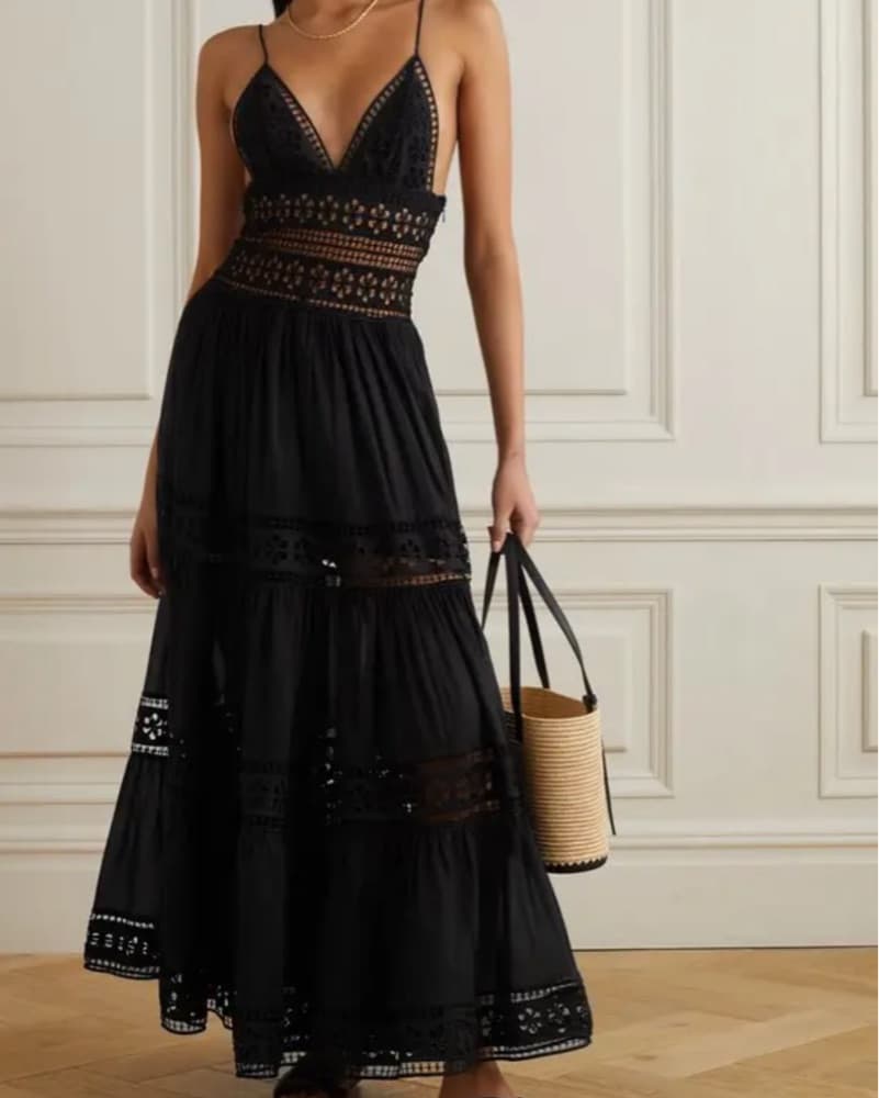 CHARO RUIZ Isca Guipure Lace Maxi Dress - Image 1