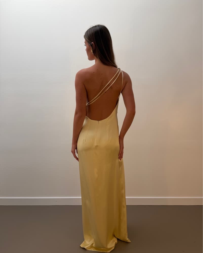 Embellished Asymmetrical Silk Gown  - Image 3