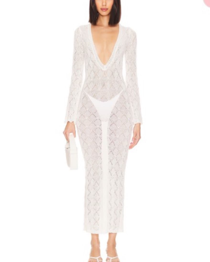 Revolve Deep V Maxi Dress - Image 1