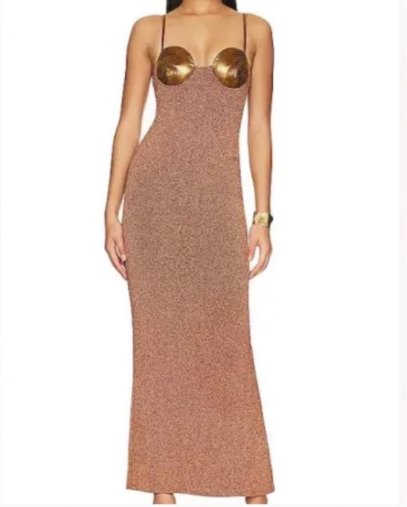 Camila Coelho Copper Metallic Strapless  - Image 1