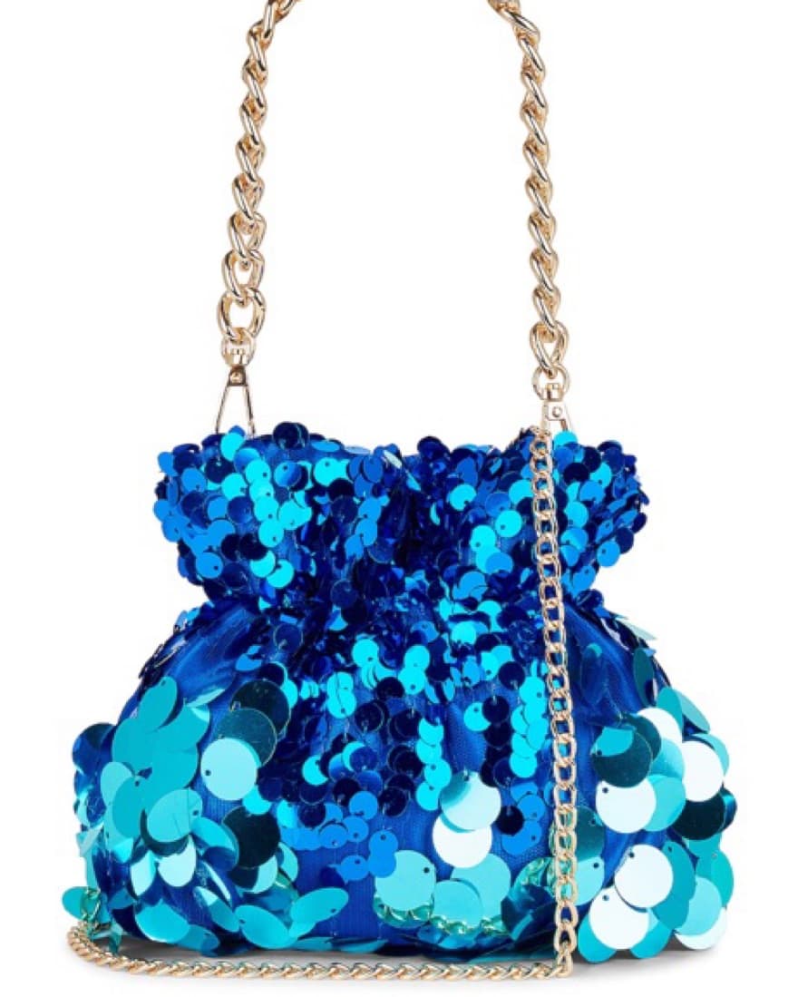 Olga Berg Blue Sequin Bag - Image 2