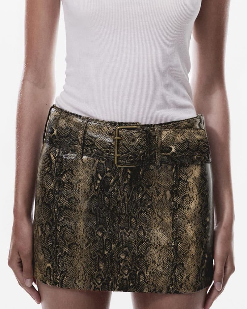 Mango Snake Leather Skirt - Image 2