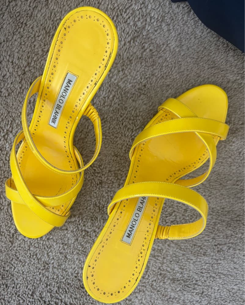 Vibrant Yellow Strappy Sandals - Image 5