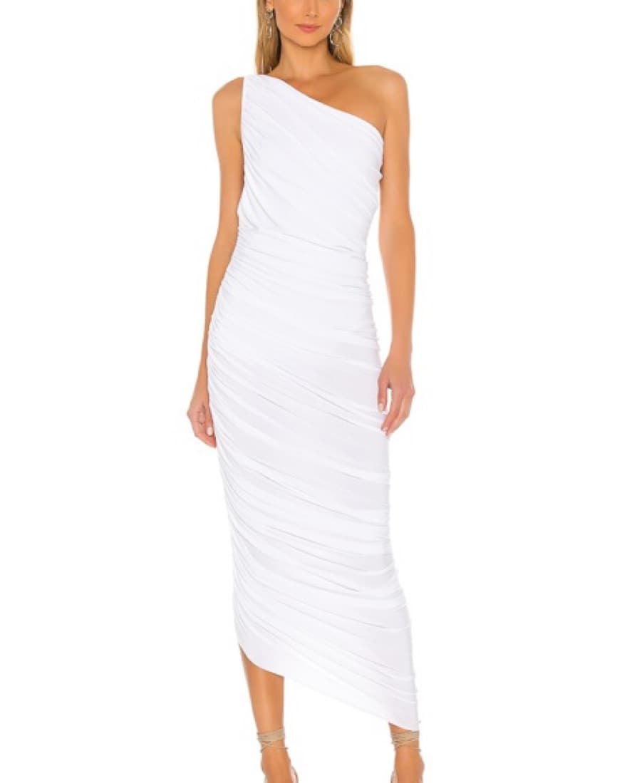 Norma Kamali One-Shoulder White Dres - Image 1