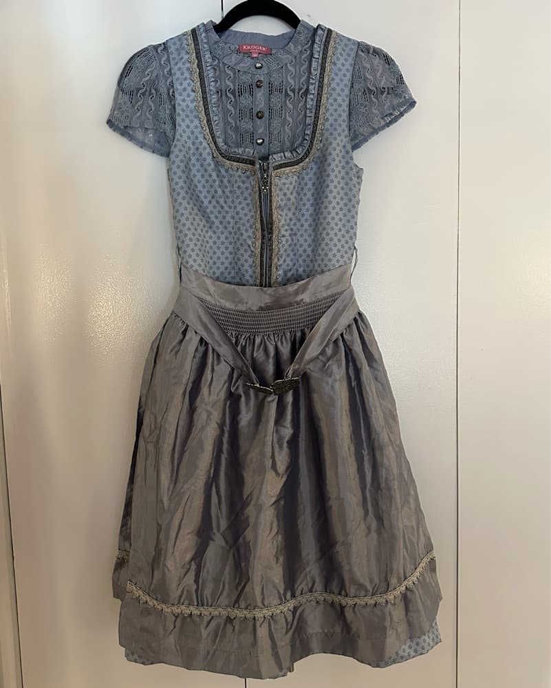 MarJo Oktoberfest Dirndl 34 Steel Blue - Image 4