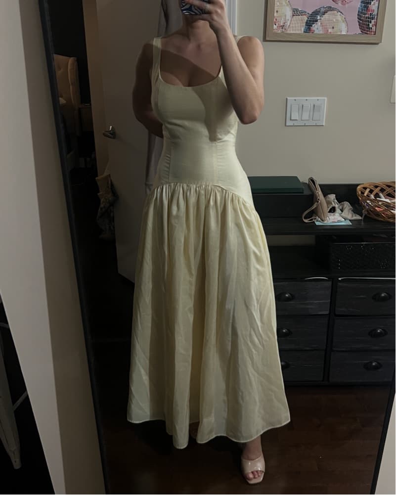DROP WAIST MAXI DRESS YELLOW  - Image 3