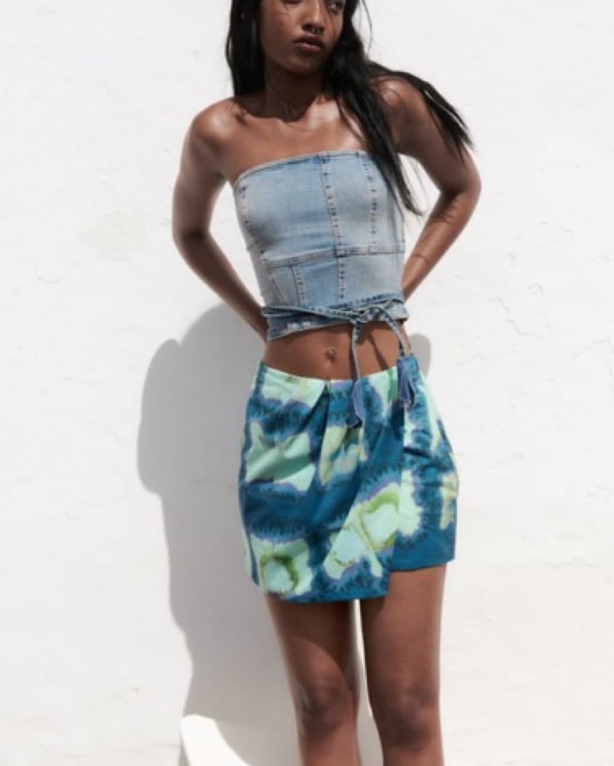 Zara Blue Mini Skirt - Image 1