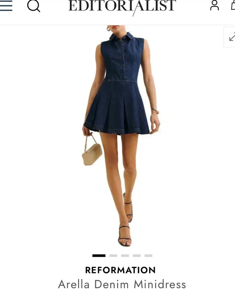 Reformation Arella Denim Mini Dress - Image 3