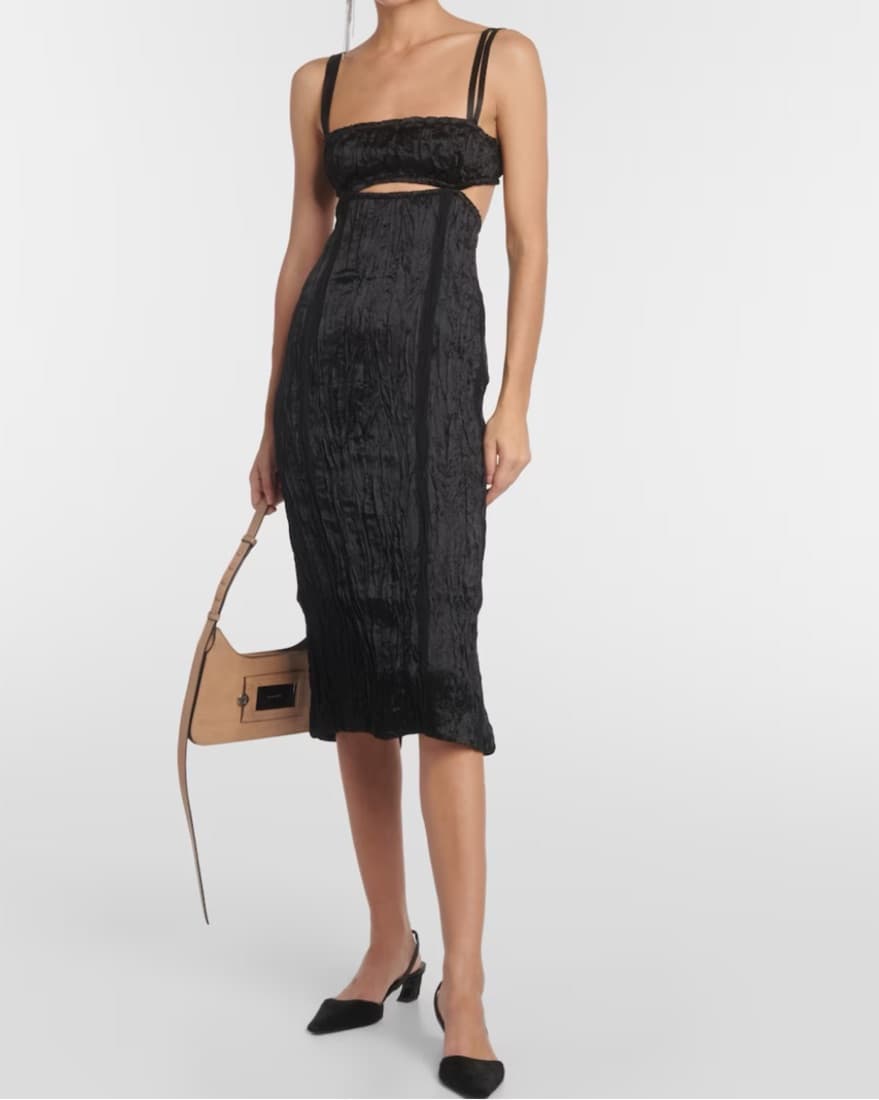 Acne Studios Cutout Crinkle Midi Dress - Image 1