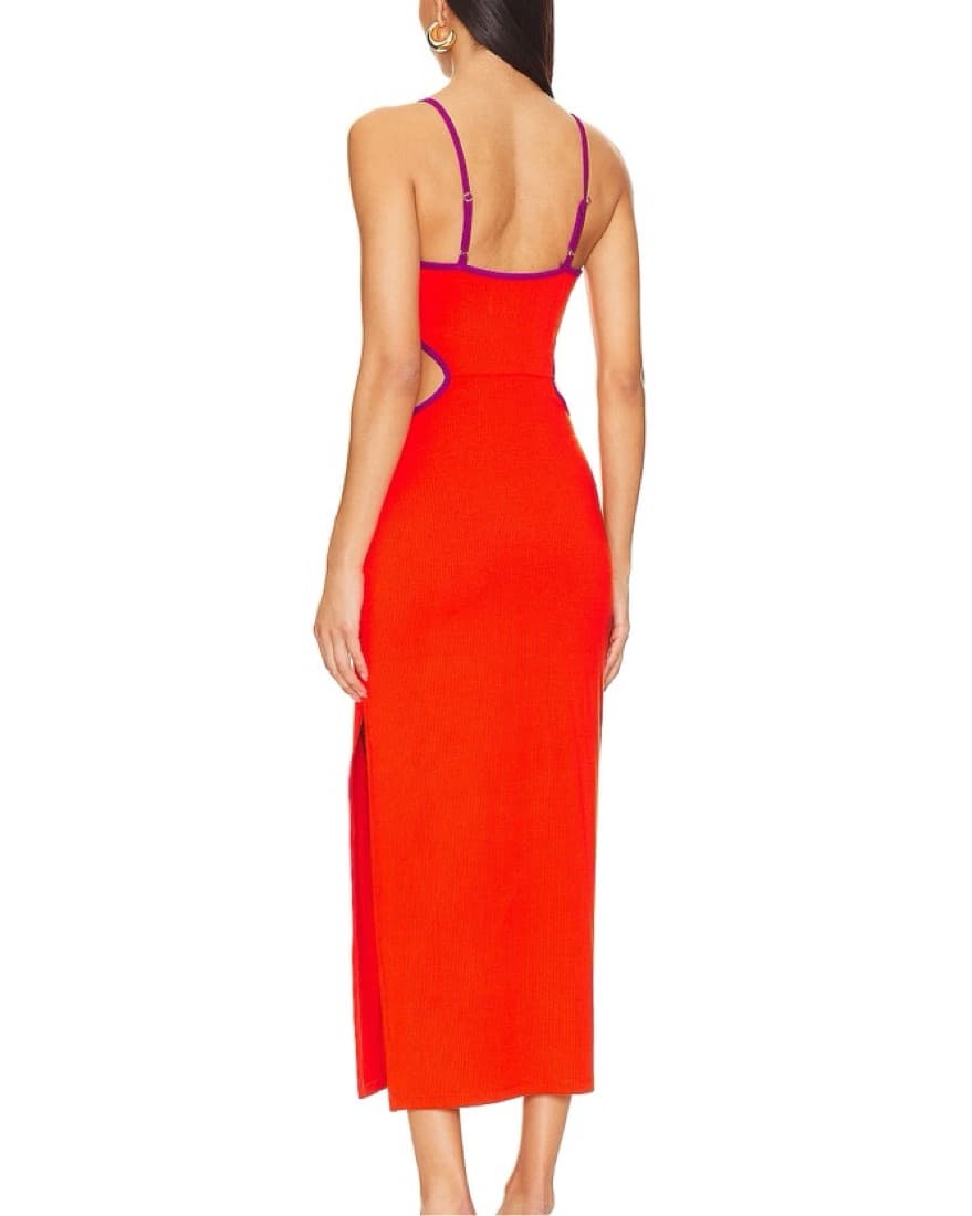 L Space Orange Cutout Midi Dress - Image 2