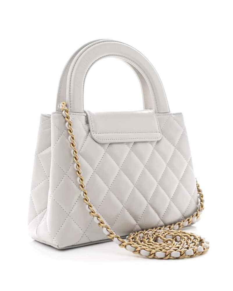 Chanel Quilted Top Handle Bag (white) - Image 5