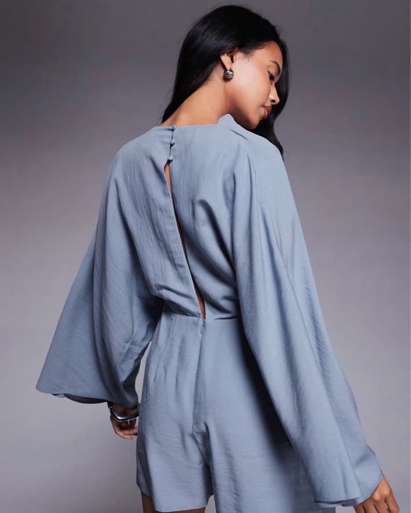 structured balloon sleeve blazer romper  - Image 3