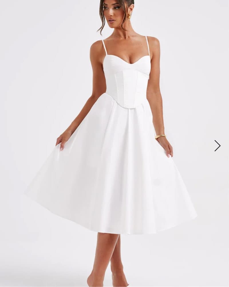 BabyBoo White Mariella Midi Dress - Image 1