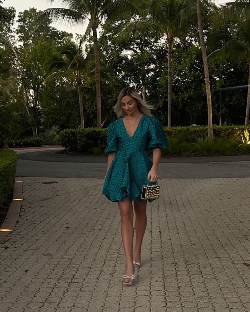 Amanda Uprichard Teal Bubble Dress  - Image 2