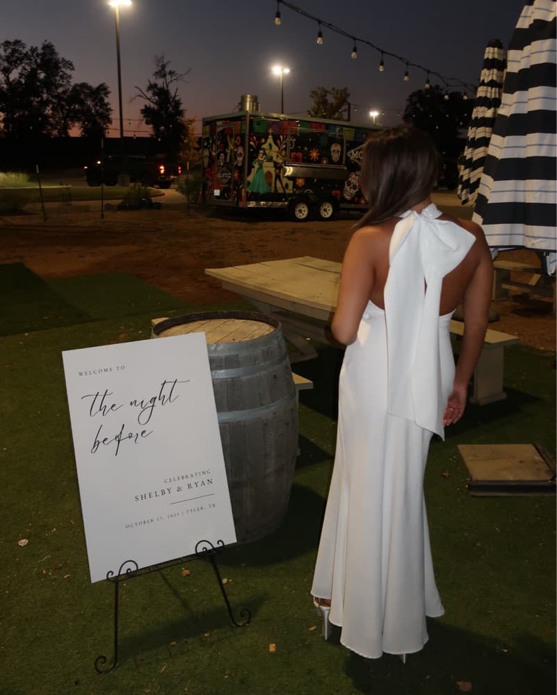 White Halter Maxi Dress With Bow - Image 2