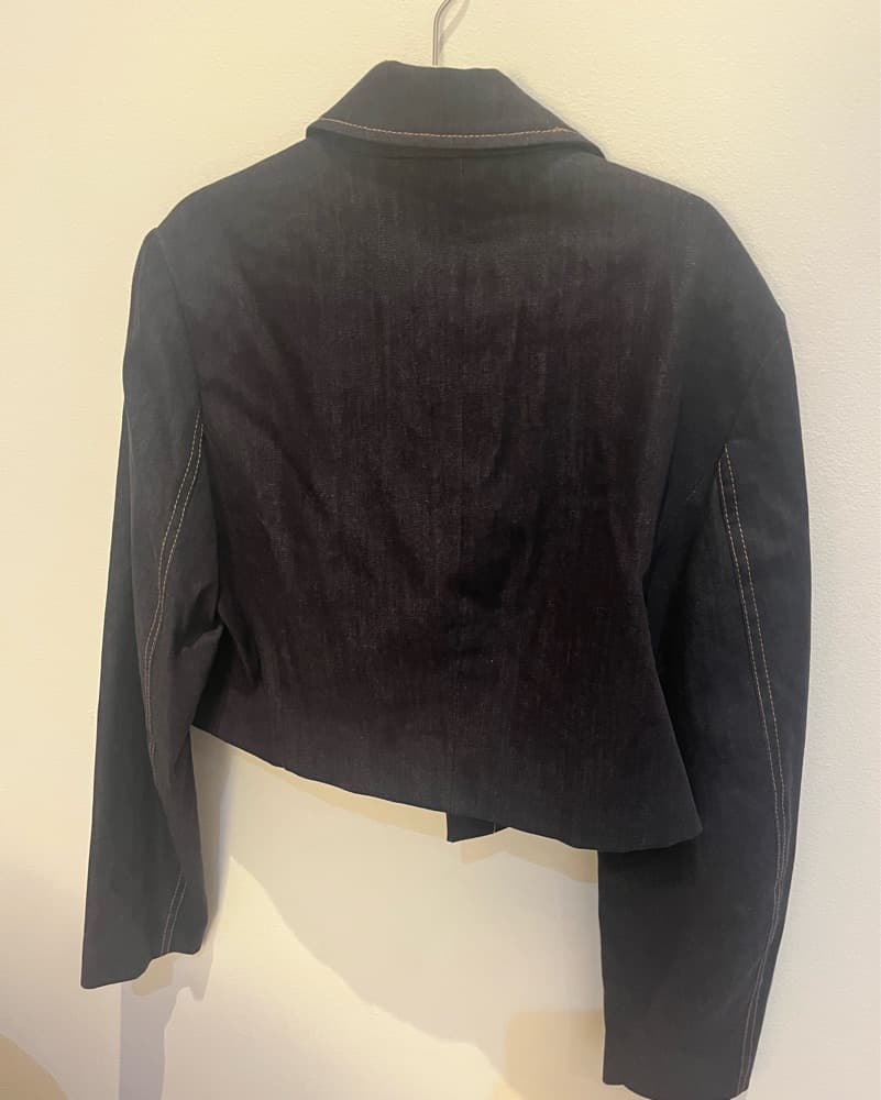 ZARA - Dark Wash Cropped Denim Jacket - Image 3