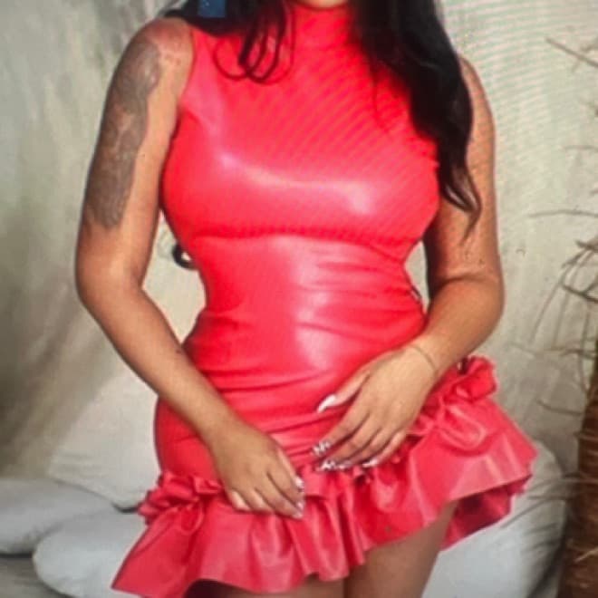 Asymetric Red Ruffle Dress - Image 2