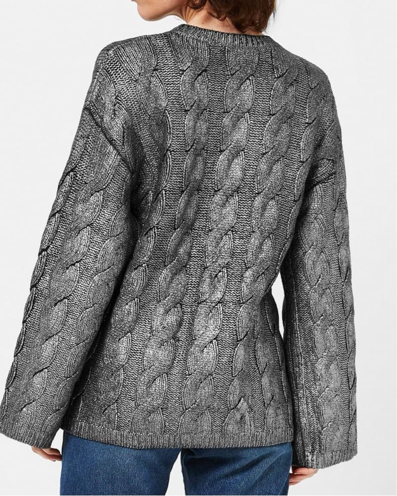 Metallic Silver Toteme Knit Sweater  - Image 2