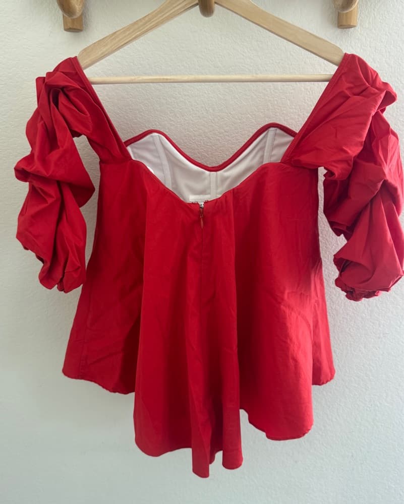 CAROLINE CONSTAS red Corset Blouse - Image 4