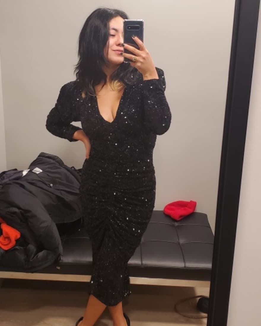 Sequin Sparkly Black Dress - Image 2