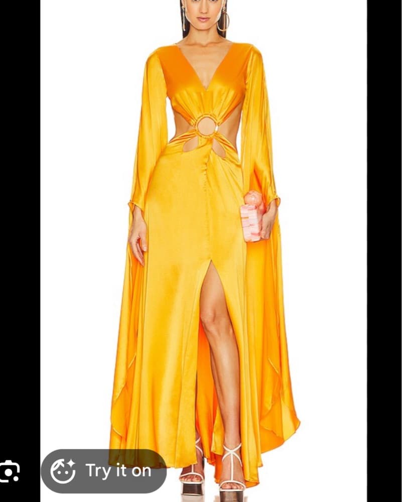 Cult Gaia Orange Open Back Silk Gown - Image 2