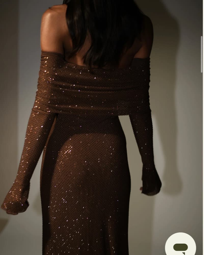 Meshki Marcel Sparkly Brown Dress - Image 6