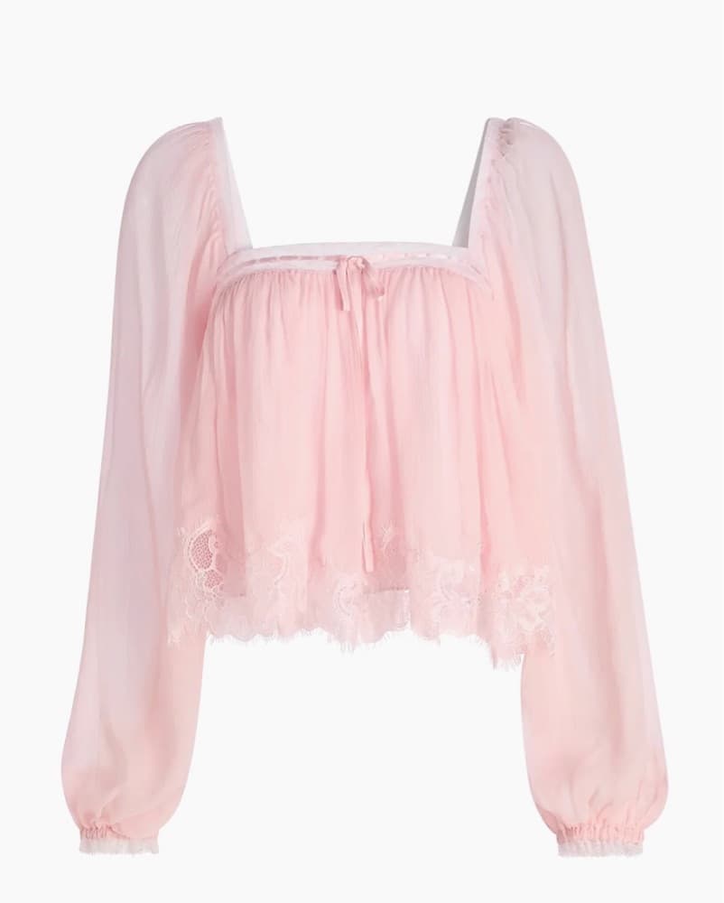 loveshackfancy pink ebbie top - Image 4