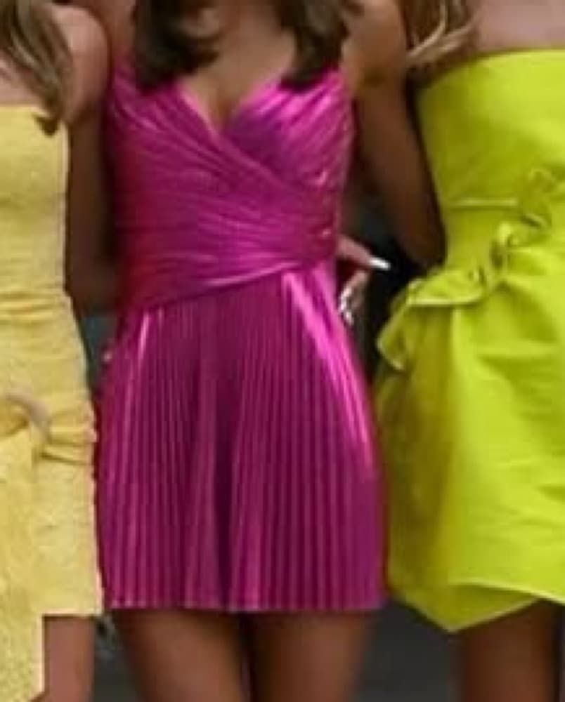 Vibrant Pleated Mini Dress - Image 2