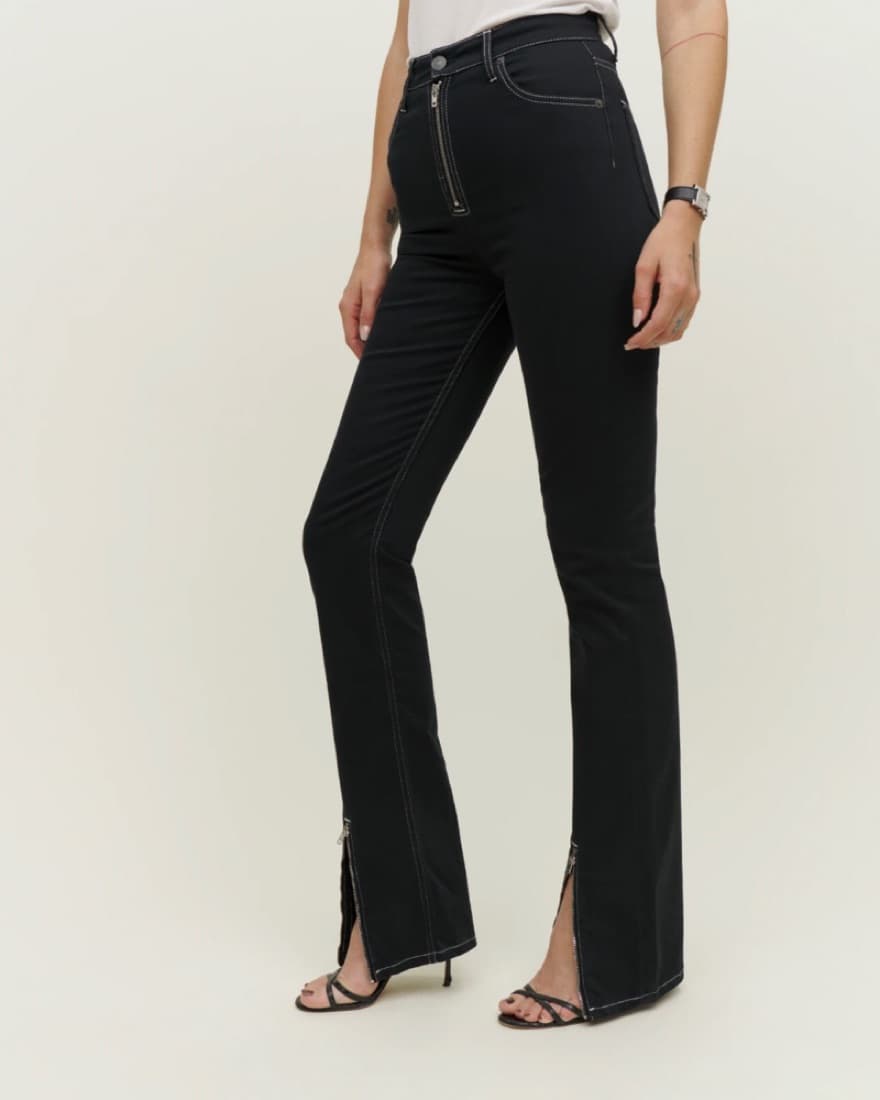 Reformation Toby Zip Up Bootcut Jeans - Image 3